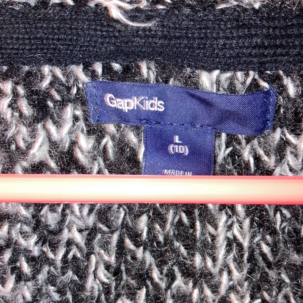Gap Kids black and white knit cardigan sweater size large - Picture 2 of 16